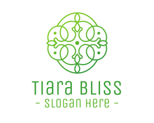 Green Floral Cross logo design