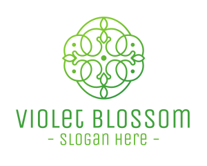 Green Floral Cross logo design