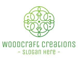 Green Floral Cross logo design