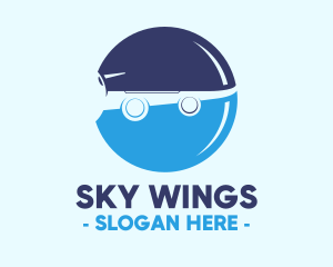 Blue Airplane Wing logo design