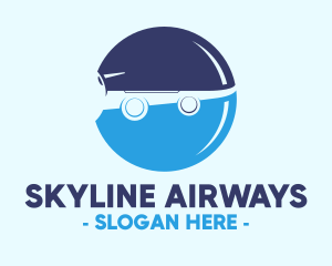 Blue Airplane Wing logo design