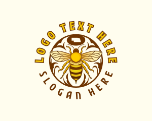 Map - Nebraska Insect Honeybee logo design