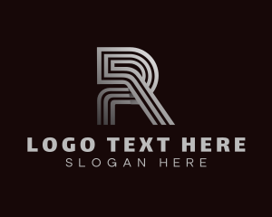 Futuristic - Stripe Marketing Professional Letter R logo design