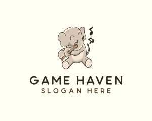 Music - Elephant Flute Music logo design