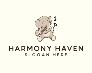 Symphony - Elephant Flute Music logo design