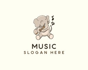 Elephant Flute Music logo design