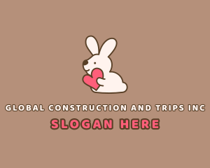 Vet - Bunny Rabbit Heart logo design