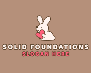 Animal Conservation - Bunny Rabbit Heart logo design