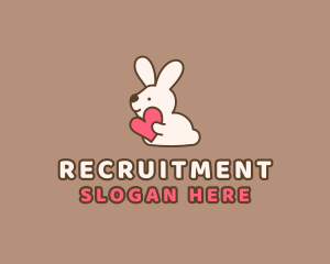 Toy - Bunny Rabbit Heart logo design