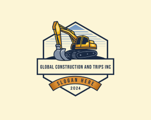 Excavator Backhoe Construction logo design