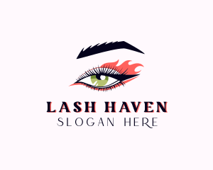 Fire Eyelash Cosmetics logo design