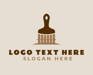 House Paint - Brown Fence Paint Brush logo design