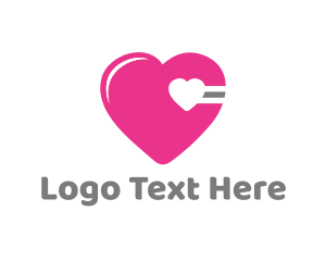 Couple - Pink Cardio Heart logo design