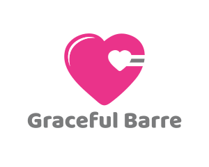 Barre - Pink Cardio Heart logo design