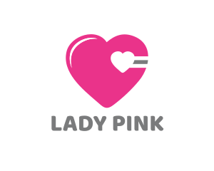 Pink Cardio Heart logo design