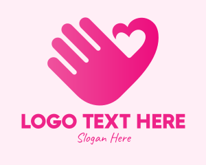 Dating App - Pink Heart Hand logo design