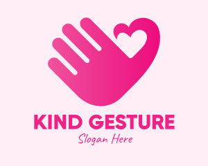 Gesture - Pink Heart Hand logo design