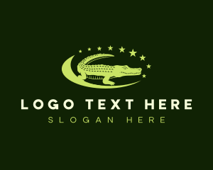 Caiman - Wildlife Crocodile Zoo logo design