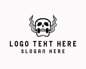 Vaping - Skull Vape Smoke logo design