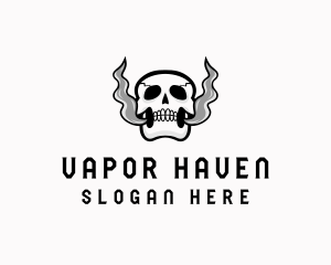 Vape - Skull Vape Smoke logo design