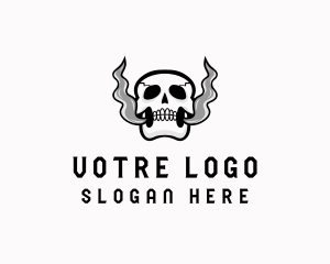 Vape - Skull Vape Smoke logo design