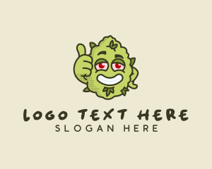 Smiling - Marijuana Organic Bud logo design
