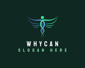 Health - Medical DNA Strand Wings logo design