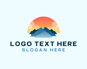 Peak - Sunset Mountain Outdoor logo design