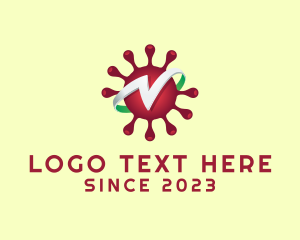 Contagious - Infectious Virus Disease Letter V logo design