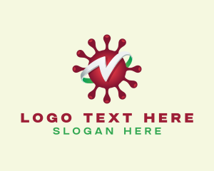 Letter V - Virus Disease Letter V logo design