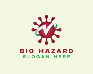 Pathogen - Virus Disease Letter V logo design