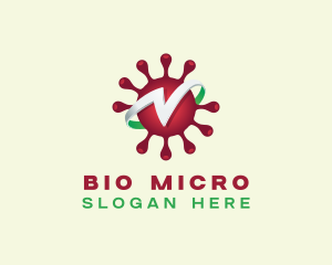 Microbiology - Virus Disease Letter V logo design