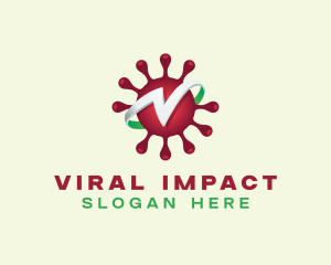 Virus Disease Letter V logo design