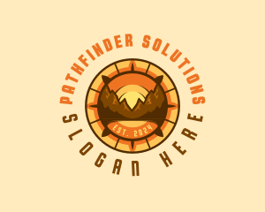 Mountain Navigation Compass logo design