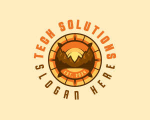 Location - Mountain Navigation Compass logo design