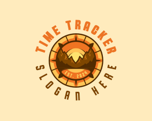 Mountain Navigation Compass Voyage logo design