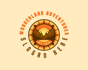 Mountain Navigation Compass Voyage logo design