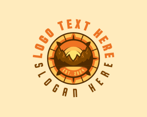 Travel - Mountain Navigation Compass logo design