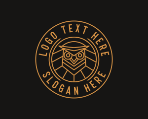 Emblem - Owl Bird Crest logo design