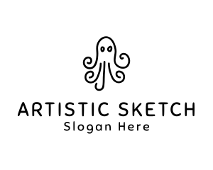 Drawing - Octopus Sketch Drawing logo design