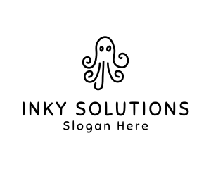 Octopus Sketch Drawing logo design