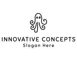 Octopus Sketch Drawing logo design