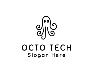 Octopus Sketch Drawing logo design