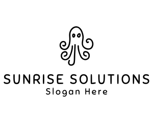 Octopus Sketch Drawing logo design