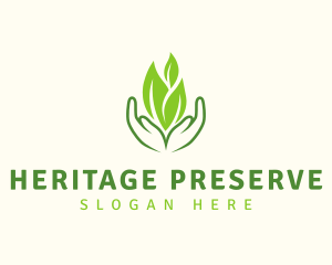 Preservation - Eco Plant Hands logo design