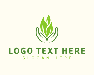 Biological - Eco Plant Hands logo design