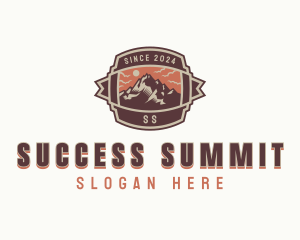 Hiking Mountain Summit  logo design