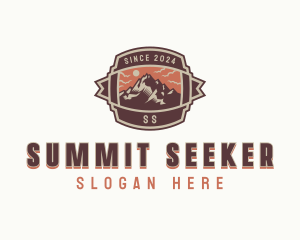 Hiking Mountain Summit  logo design