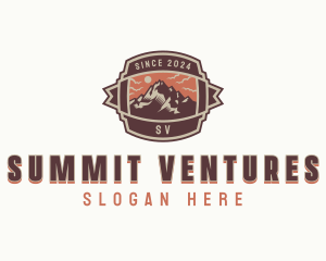 Hiking Mountain Summit  logo design