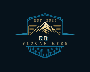 Tourism - Mountain Peak Camp logo design